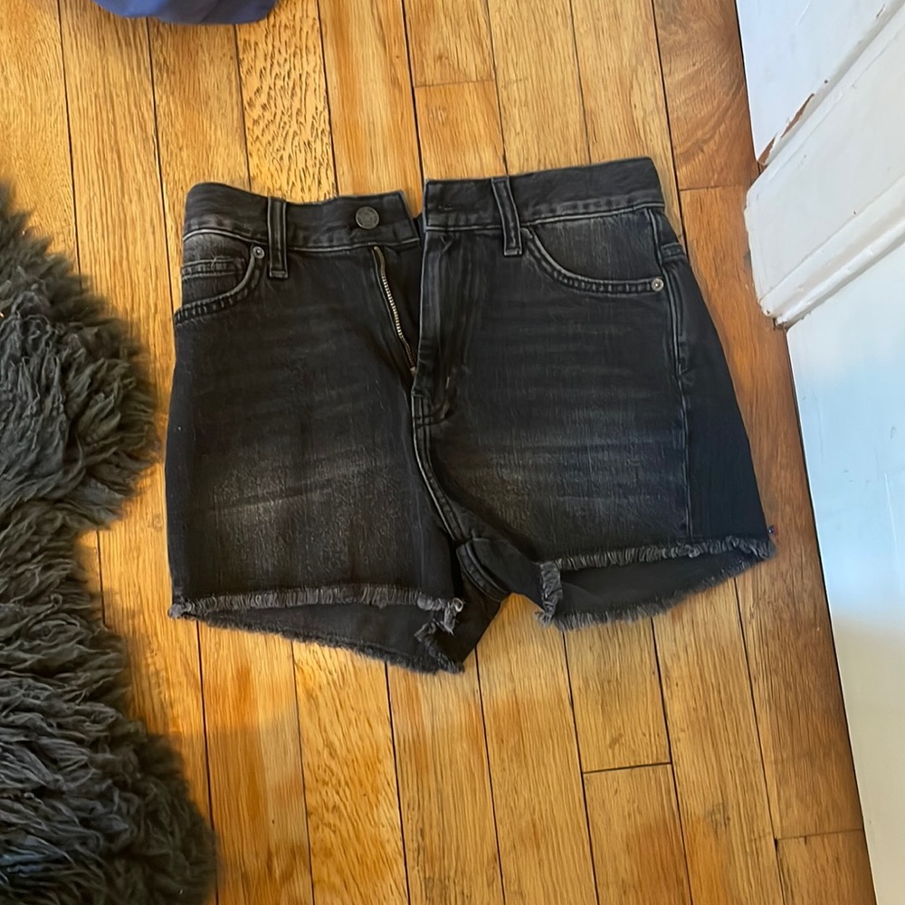 Size 25 black high rise girlfriend styled jeans.